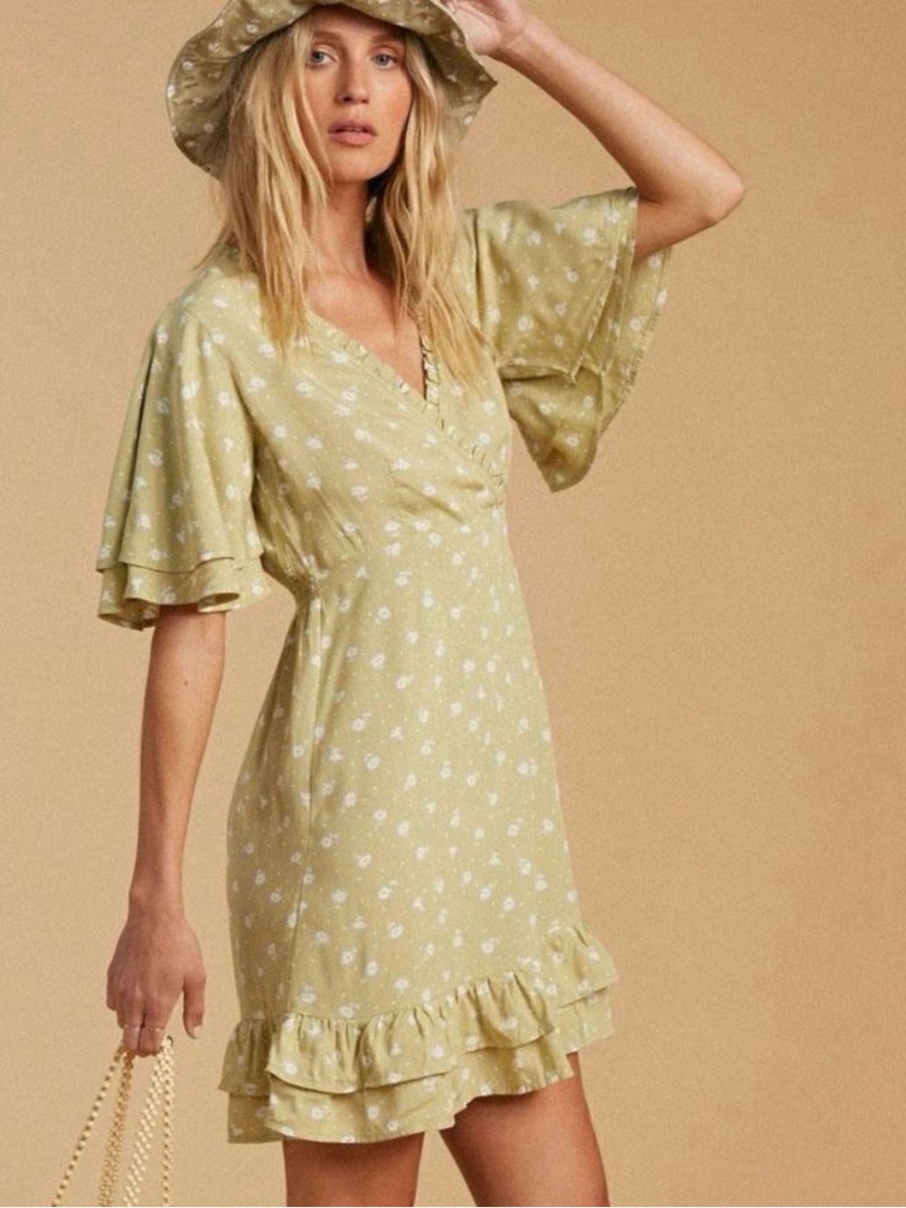 Billabong x The Salty Blonde Green Floral Dress Small